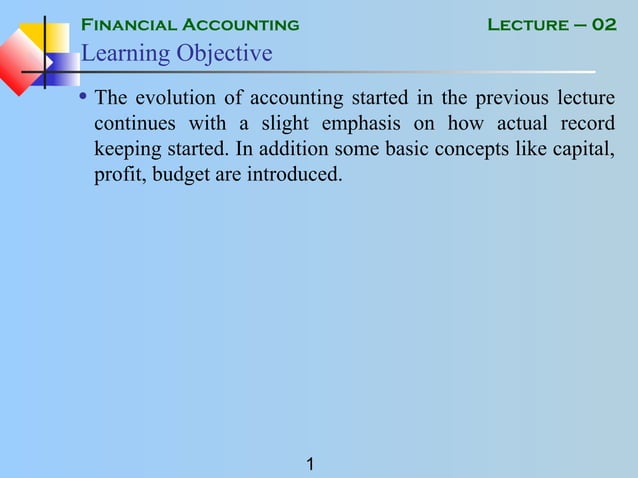 Financial accounting mgt101 power point slides lecture 02 | PPT ...