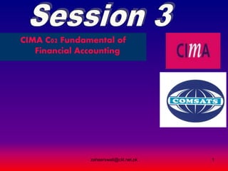 CIMA C02 Fundamental of
Financial Accounting
zaheerswati@ciit.net.pk 1
 