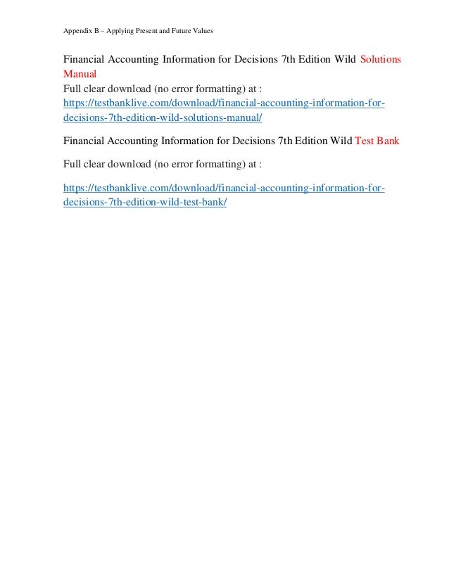 Financial Accounting Information For Decisions 7th Edition