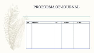 PROFORMA OF JOURNAL
 