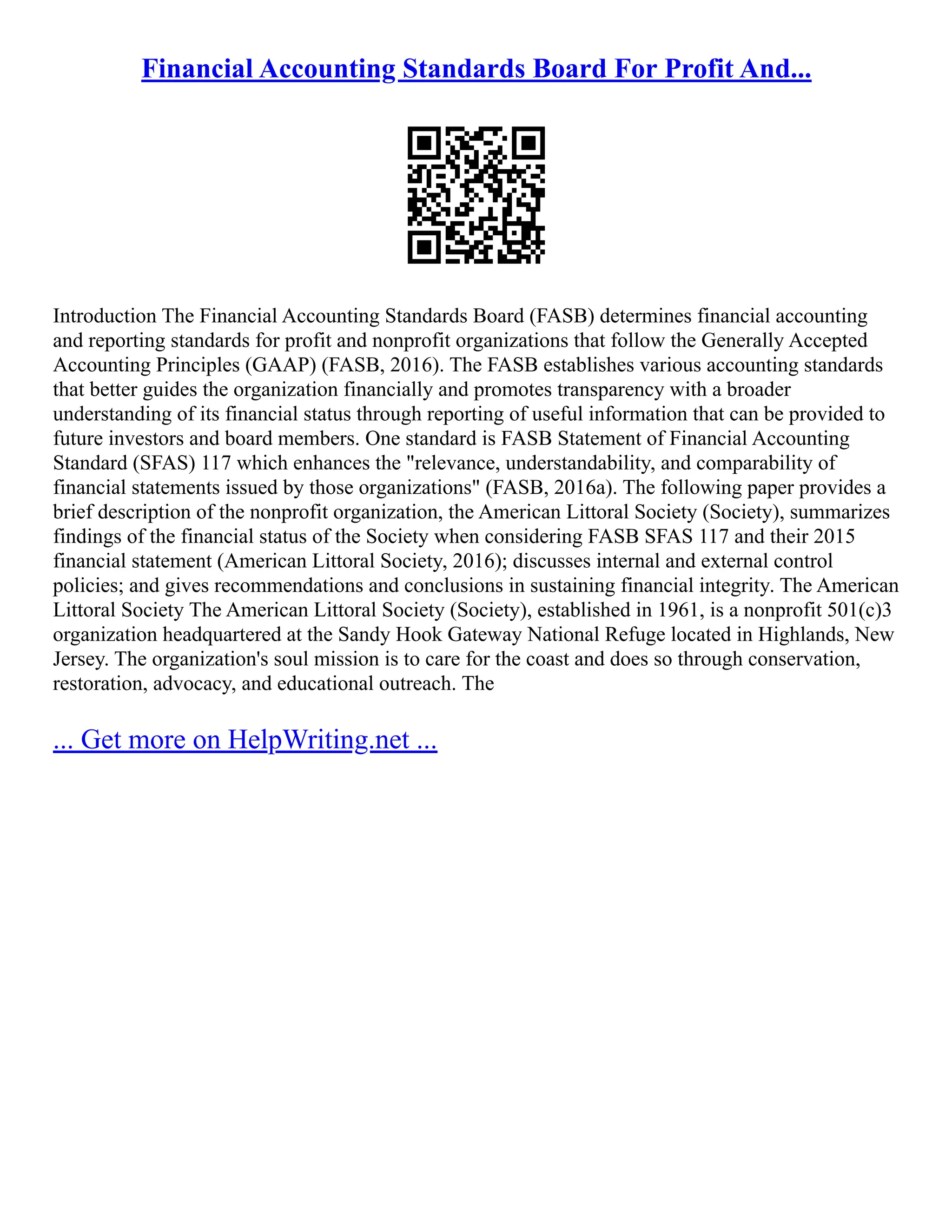 Financial Accounting Standards Board For Profit And PDF Financial accounting standards board for profit and pdf
