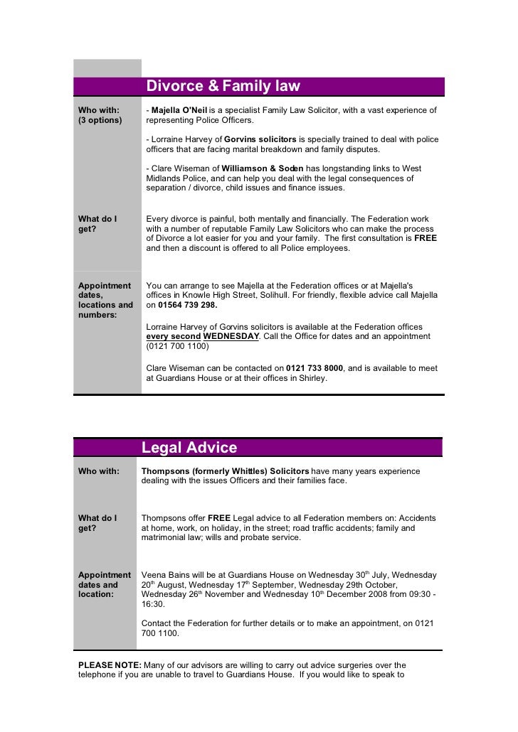Financial Advice Mortgage Advice Divorce Legal Advice