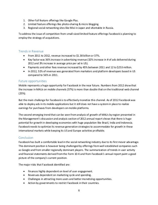 financial analysis facebook annual report analysis sample