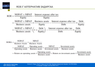 Krishna G. Palepu, Paul M. Healy and Erik Peek, Business Analysis and Valuation: 3rd IFRS Edition
© Copyright Cengage Learning EMEA 2013
ROE-Г АЛТЕРНАТИВ ЗАДАРГАА
 