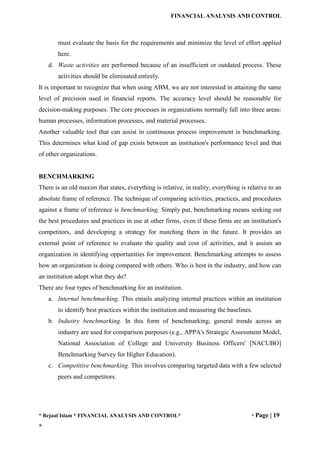 Financial analysis and control final | PDF