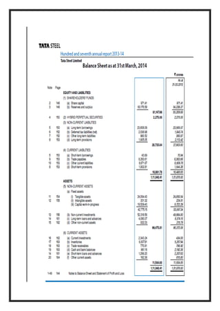 Financial analysis of Tata Steel | PDF