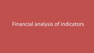 14
Financial analysis of indicators
 