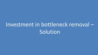 166
Investment in bottleneck removal –
Solution
 