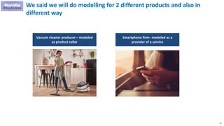 74
Vaccum cleaner producer – modeled
as product seller
Smartphone firm– modeled as a
provider of a service
We said we will do modelling for 2 different products and also in
different way
 