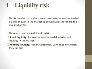 Liquidity Risk Basic Financial and operating risk | PPTX