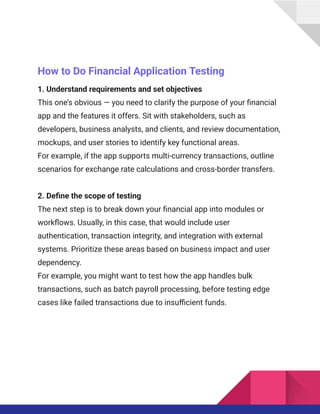 Financial Application Testing: Ensuring Security, Accuracy, and ...