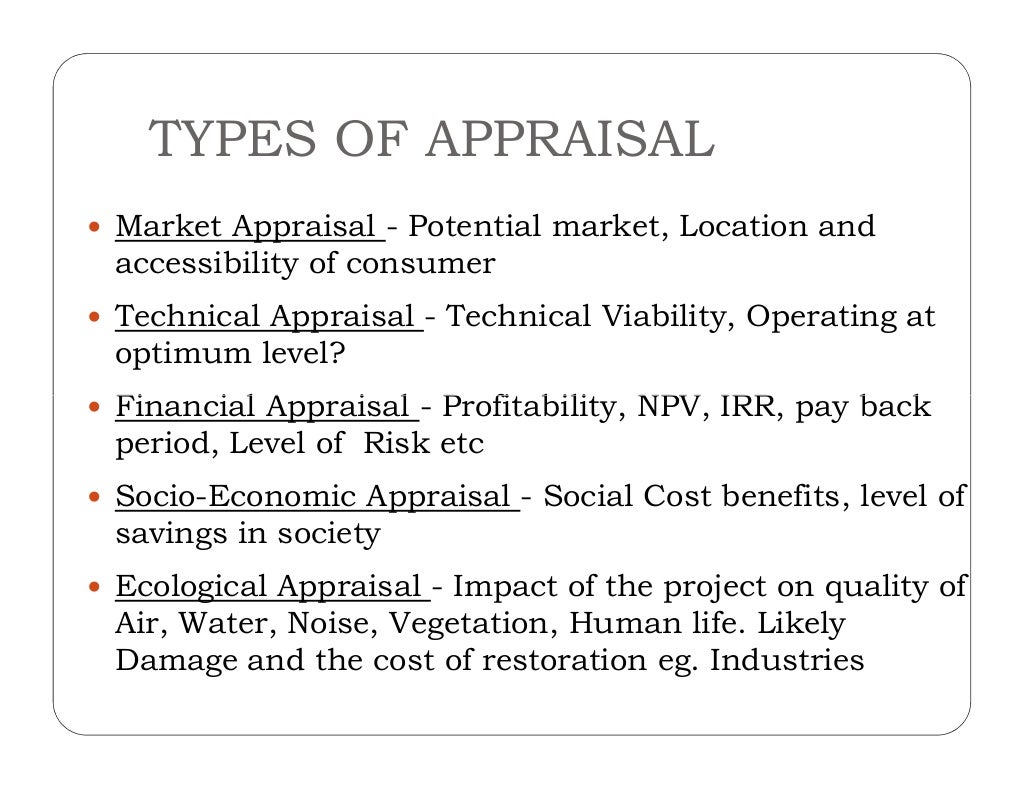 Financial appraisal