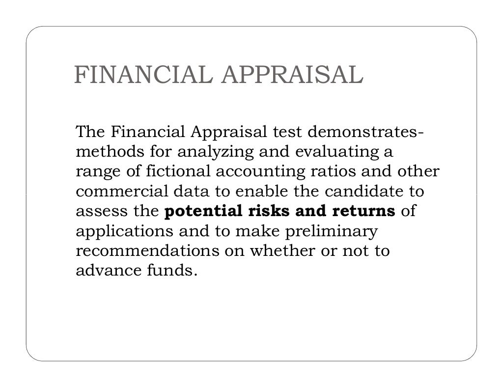 Financial appraisal
