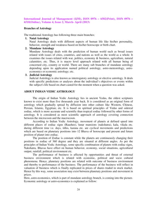 Financial astrology an unexplored tool of security analysis