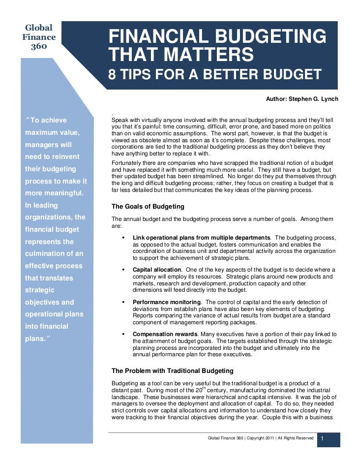 financial budgeting that matters 8 tips for a better budget financial budgeting