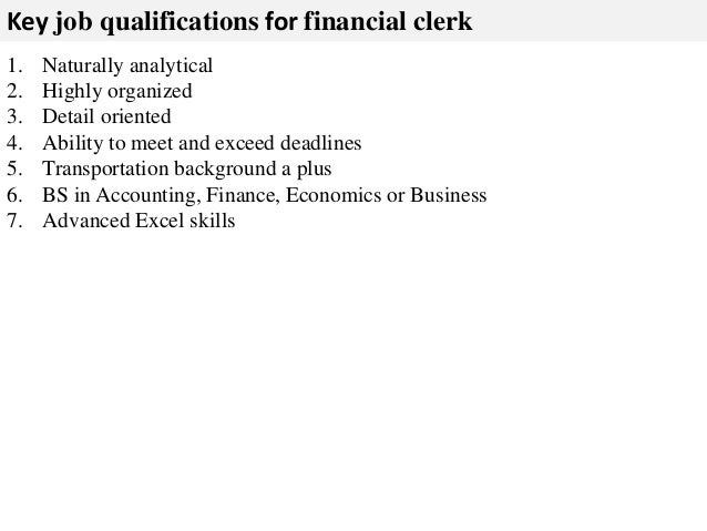 financial clerk job description supervisor job interview questions