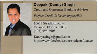 Financial Coach Business Card of Deepak Danny Singh 