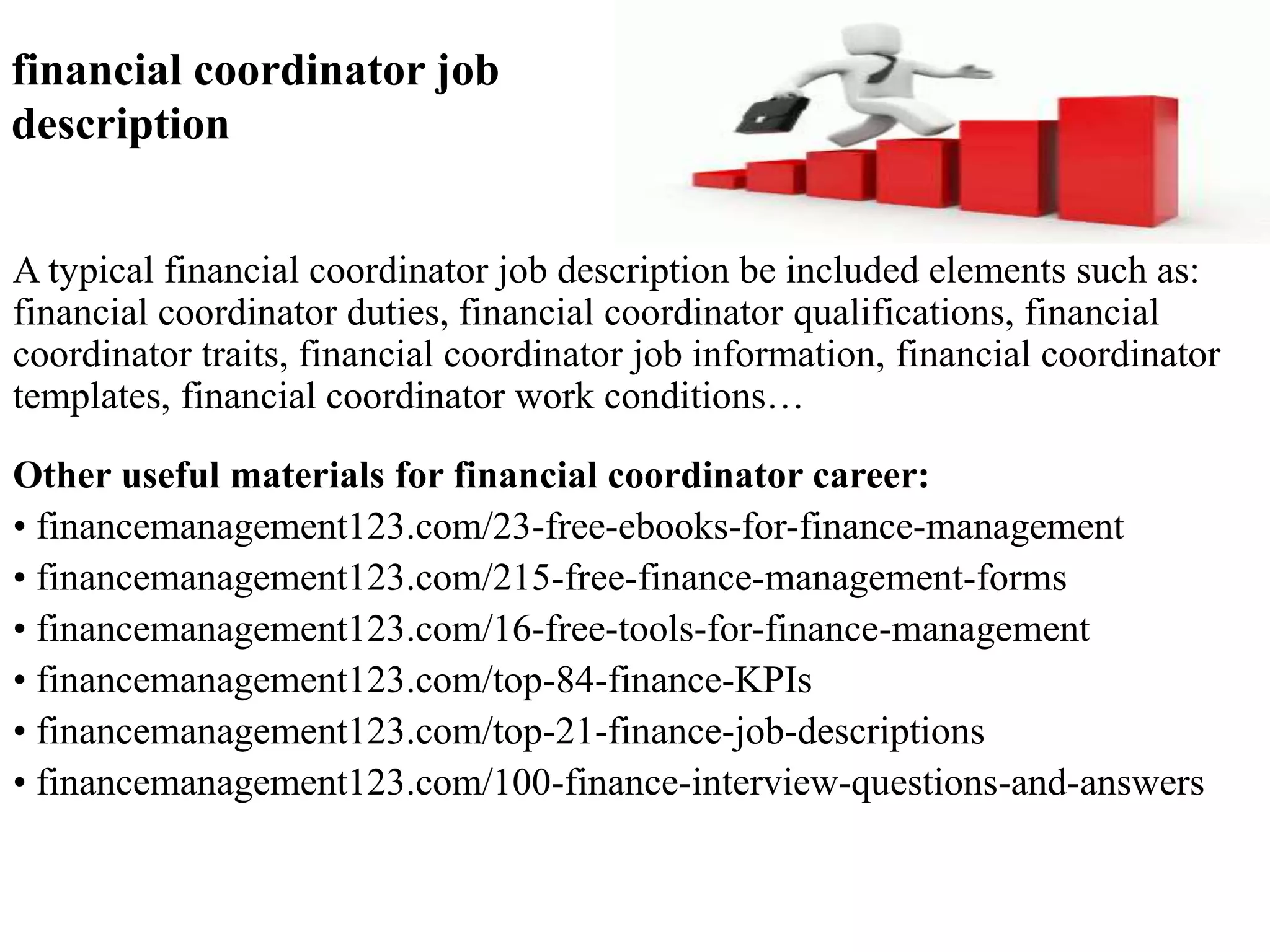 Financial coordinator job description PPT