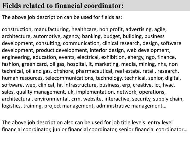 Financial Coordinator Job Description PPT financial-coordinator-job-description-ppt