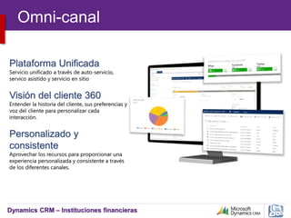 Dynamics CRM – Instituciones financieras
Omni-canal
 
