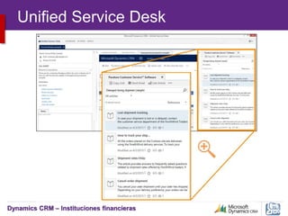 Dynamics CRM – Instituciones financieras
Unified Service Desk
 