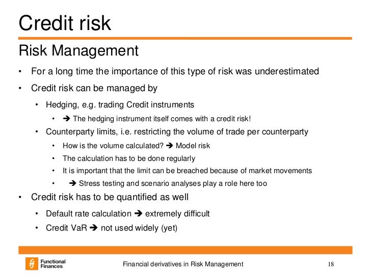 Financial Derivatives in Risk Management