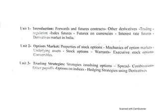 Financial derivatives, option market, trading strategies, option valuation, swaps
