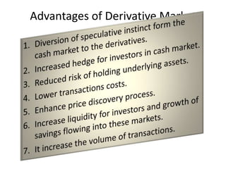Advantages of Derivative Market
 