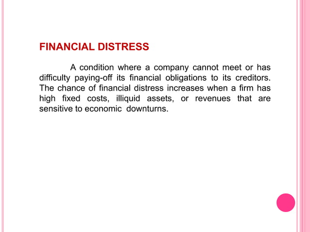 Financial distress outcomes | PPTX | Bankruptcy | Business Banking ...