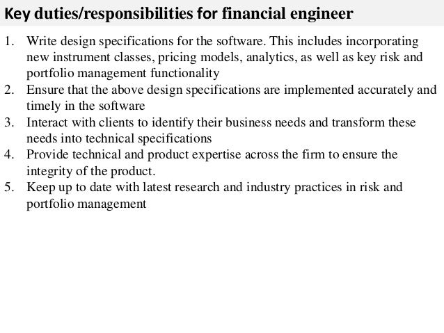 financial engineer job description design engineer job description