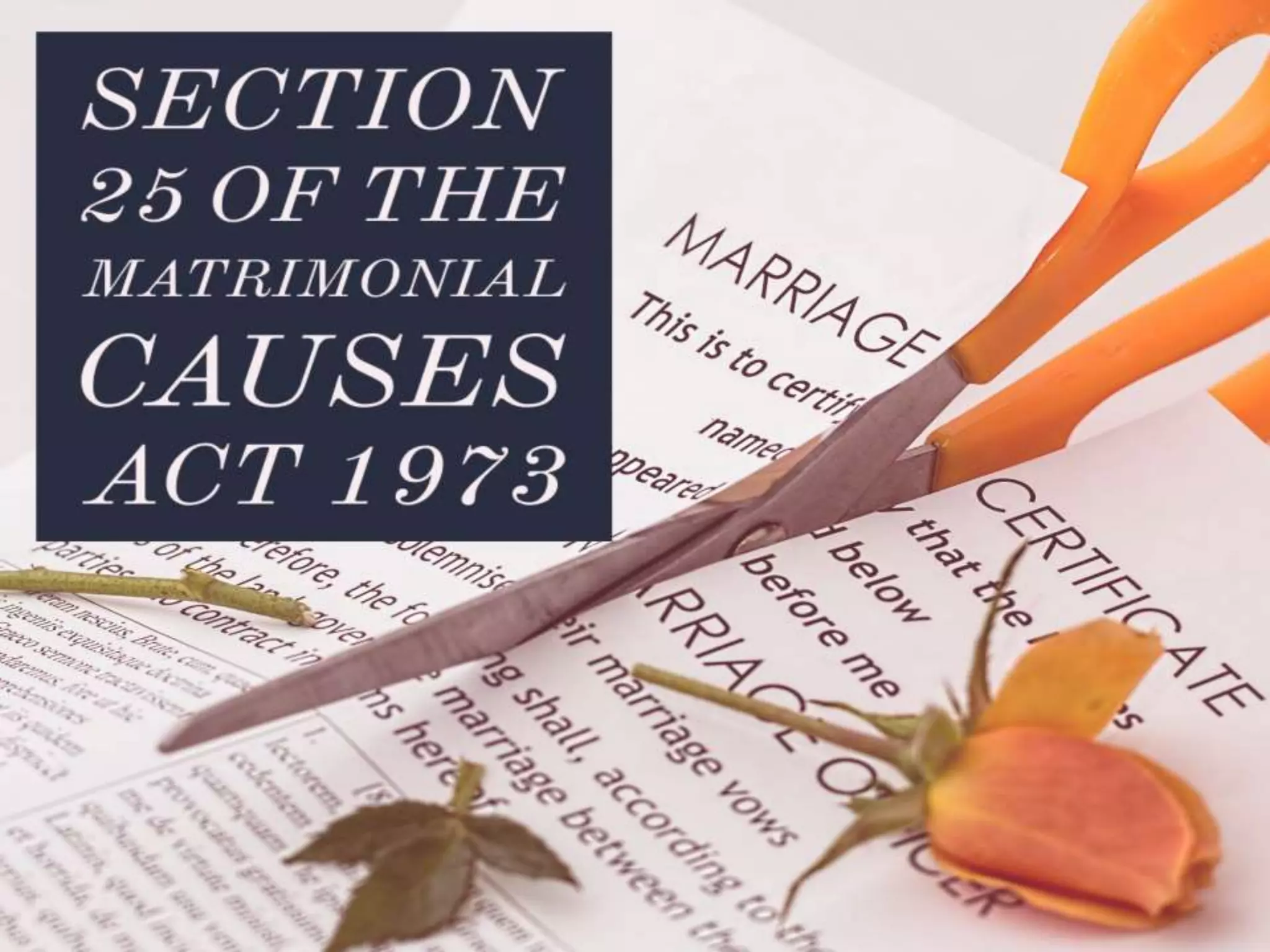 Section 25 of the Matrimonial Causes Act 1973 Financial factors PPT