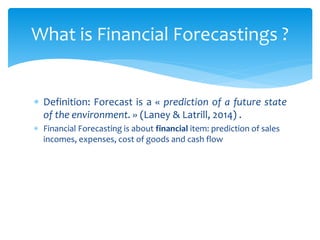 Financial forecasting and how it works in sim venture | PPTX