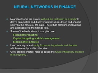 Financial forecastings using neural networks ppt | PPTX