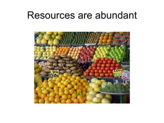 Resources are abundant 