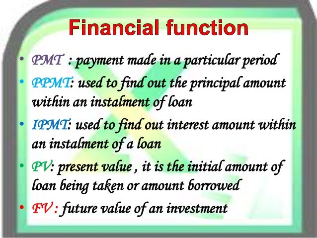 excel financial formulas