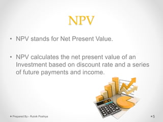 Npv Function Financial functions in MS Excel | PPTX
