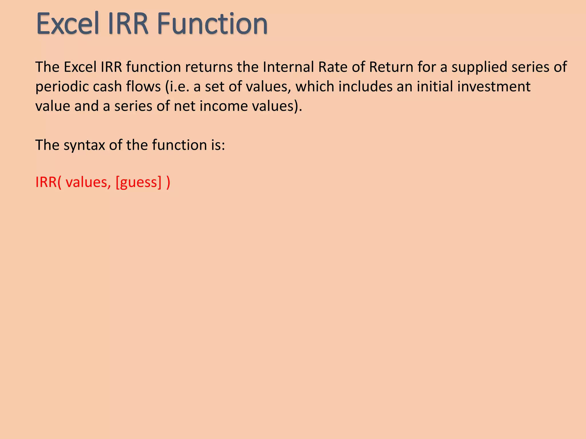 Financial functions in excel | PPTX