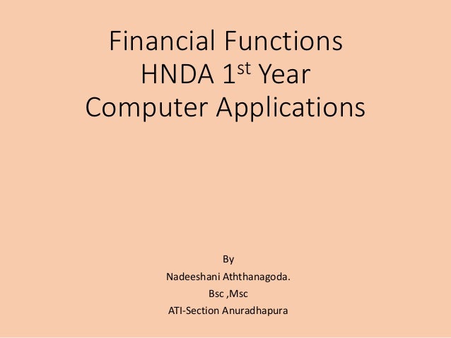 financial functions in excel financial functions