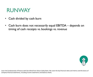 Costs to run your business	

• Sales & Marketing expenses	

• Research & Development expenses	

• General & Administrative expenses
EXPENSES
 