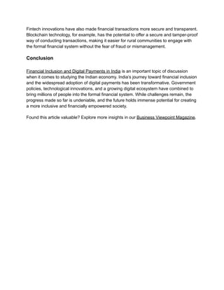 Financial Inclusion and Digital Payments in India_ A Revolution in ...