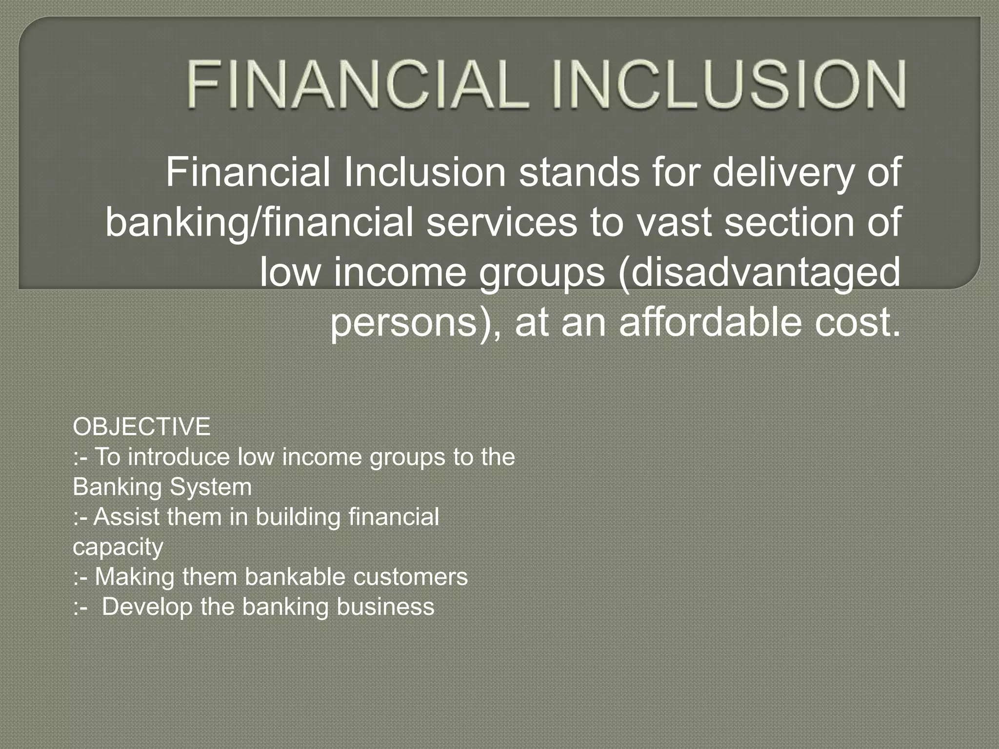 Financial Inclusion in India | PPTX