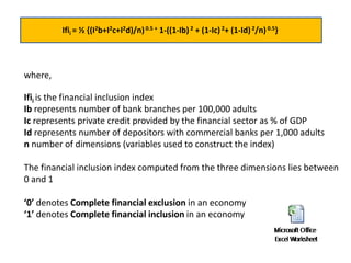 Financial inclusion - A policy analysis | PPTX