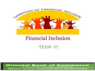 Financial Inclusion
TEAM- VI
 