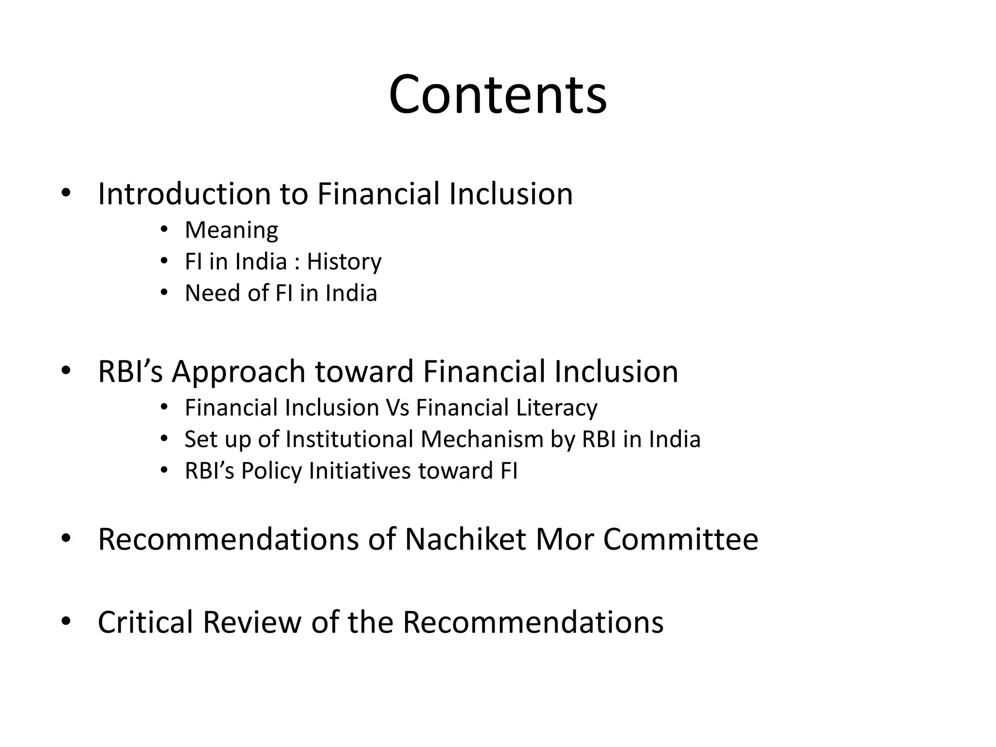 Financial inclusion in india | PDF