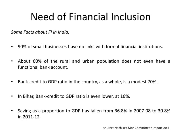Financial inclusion in india | PDF