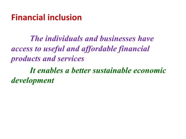 FINANCIAL INCLUSION IN INDIA | PPT