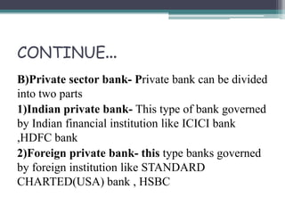 CONTINUE
C)Co-operative bank- These type bank are governed
by co-operative societies
1)Urban co-operative societies- These...
