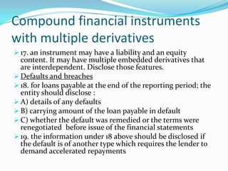 Significance of FIs for financial position and performance