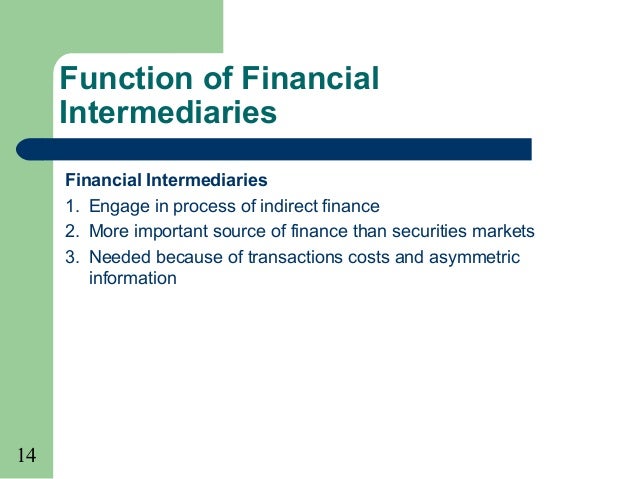 financial intermediation financial intermediaries
