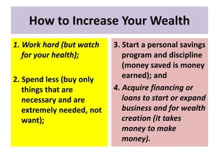 How To Become Richer
1. Start fattening your
wallet.
- pay for yourself;
- save 20% of your earnings;
- spend only 80%;
- ...